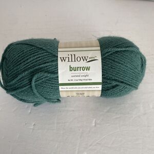 Willow Yarns Burrow Worsted wool blend yarn, Blue‎ Spruce 197 yds 0057 Lot 1665